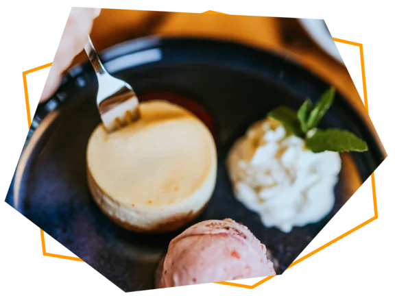 Dessert auf einem Teller